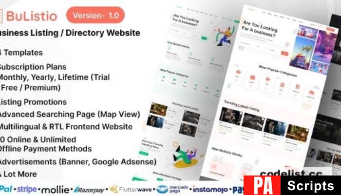 Bulistio v1.0 – Business Listing / Directory Website (Subscription Based)