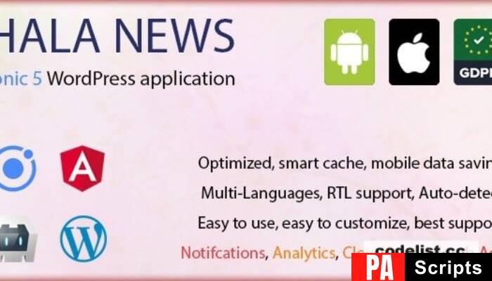 Hala News Pro v1.1.10 – Full Ionic 5 Mobile App for WordPress – Admob, Analytics, Rewards ads, Cloudflare
