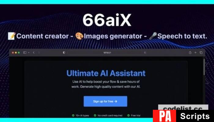 66aix v26.0.0 – AI Content, Chat Bot, Images Generator & Speech to Text (SAAS) – nulled