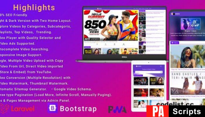 PHP Video Script – Laravel v1.0