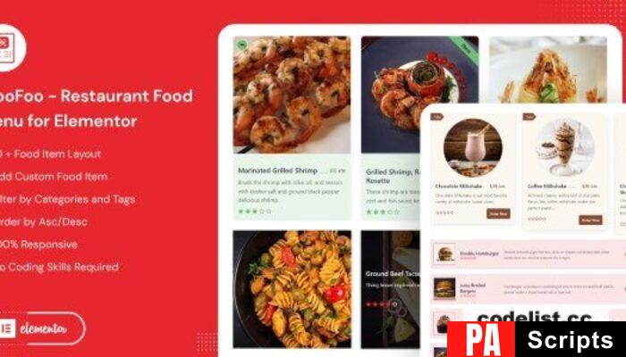 WooFoo v1.0.5 – Restaurant Food Menu for Elementor