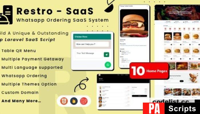 Restro SaaS v3.7 – Multi Restaurant Online WhatsApp Food Ordering System SaaS – nulled