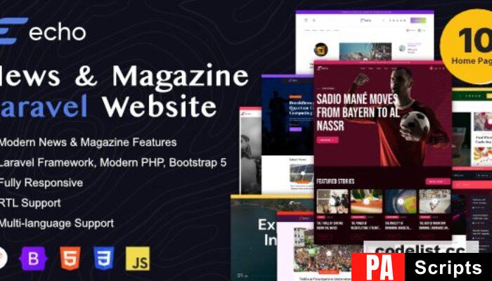 Echo v1.2.0 – News & Magazine Laravel Platform